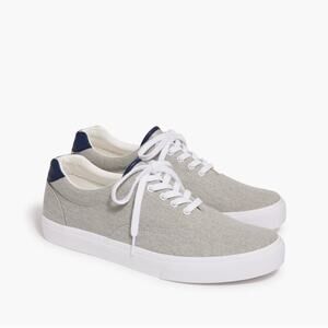J Crew Mens Casual Comfort Sneakers 12 NWT Low Grey Canvas Lace Up BS135 J.Crew
